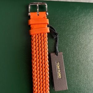 Tom Ford (Orange) Braided Leather Watch Strap